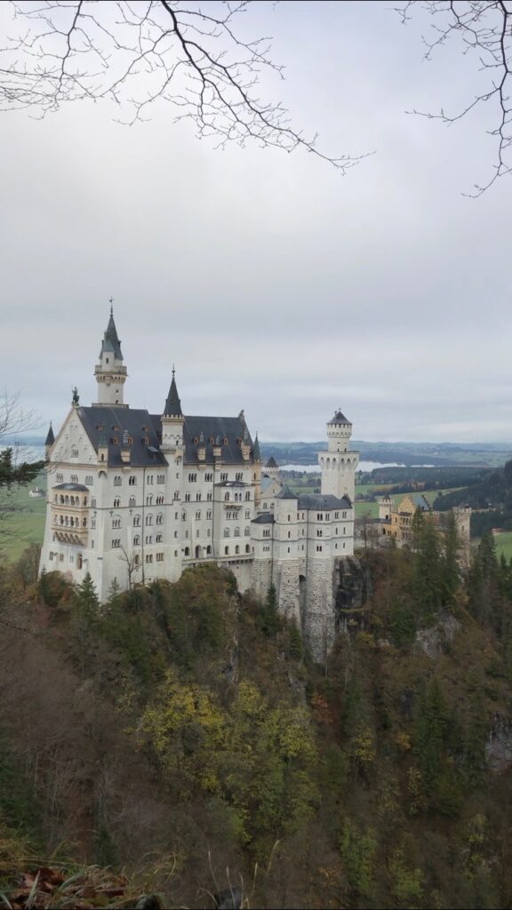 castle on a hill with grey sky